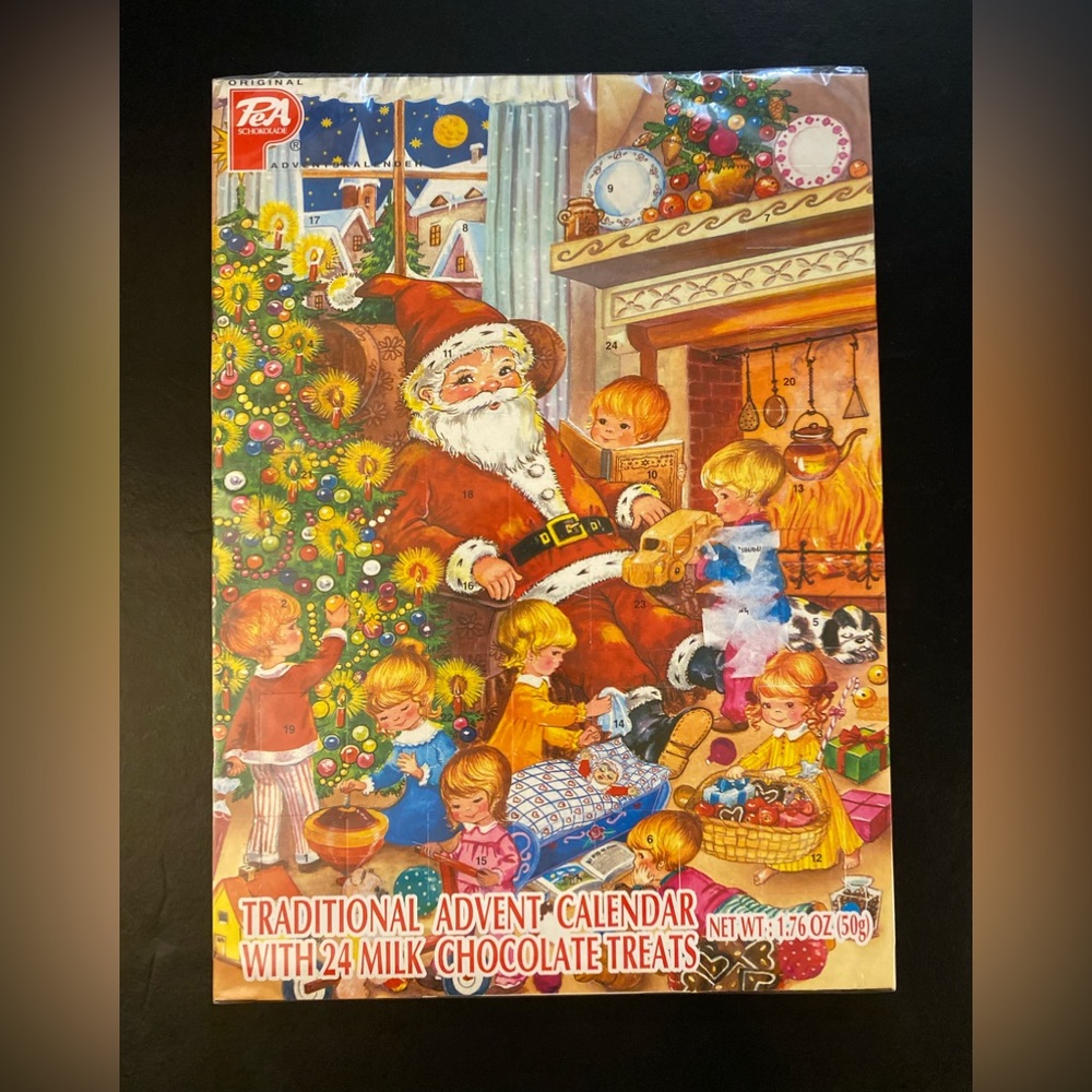 Pea Schololade traditional advent calendar 24 milk chocolate Santa retro vintage